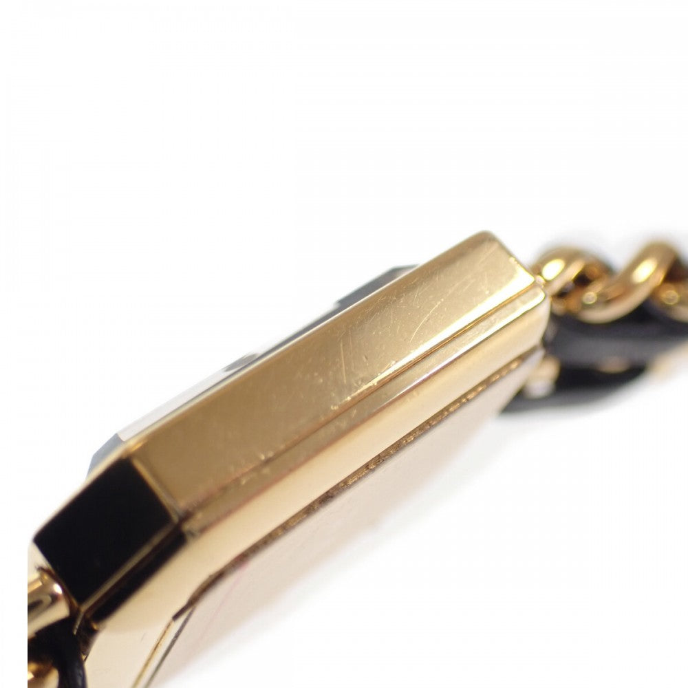 香奈兒 CHANEL Première L尺寸 H0001 手錶 GP 皮革 黑色 石英 黑色錶盤 女士【中古】【AB級】