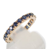 【中古】 K18YG S デザインジュエリー ブルーサファイア フルエタニティ リング K18イエローゴールド ブルー 9号 サファイア レディース【Aランク】