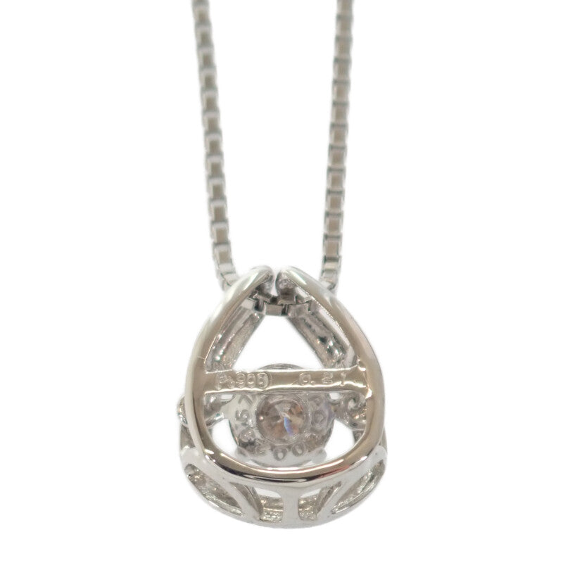 【中古】 Pt850/900 デザインジュエリー ダンシングストーン ネックレス Pt900プラチナ ダイヤモンド レディース【Aランク】