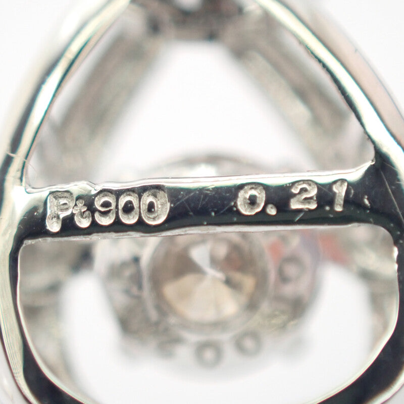 Pt850/900 デザインジュエリー ダンシングストーン ネックレス Pt900プラチナ ダイヤモンド レディース【中古】【Aランク】