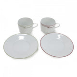 エルメス HERMES リズムカップ&ソーサー ペア 4416P2 食器 陶器 ホワイト グリーン レッド レディース【中古】【Sランク】