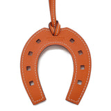 【中古】エルメス HERMES パドックシュバル ホースシュー 075350CA バッグチャーム スイフト オレンジ レディース【Aランク】