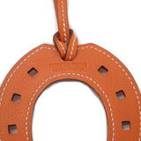 【中古】エルメス HERMES パドックシュバル ホースシュー 075350CA バッグチャーム スイフト オレンジ レディース【Aランク】