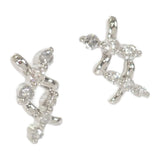 デザインジュエリー ダブルクロス ピアス Pt900プラチナ ダイヤモンド レディース【中古】【Aランク】