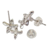 デザインジュエリー ダブルクロス ピアス Pt900プラチナ ダイヤモンド レディース【中古】【Aランク】