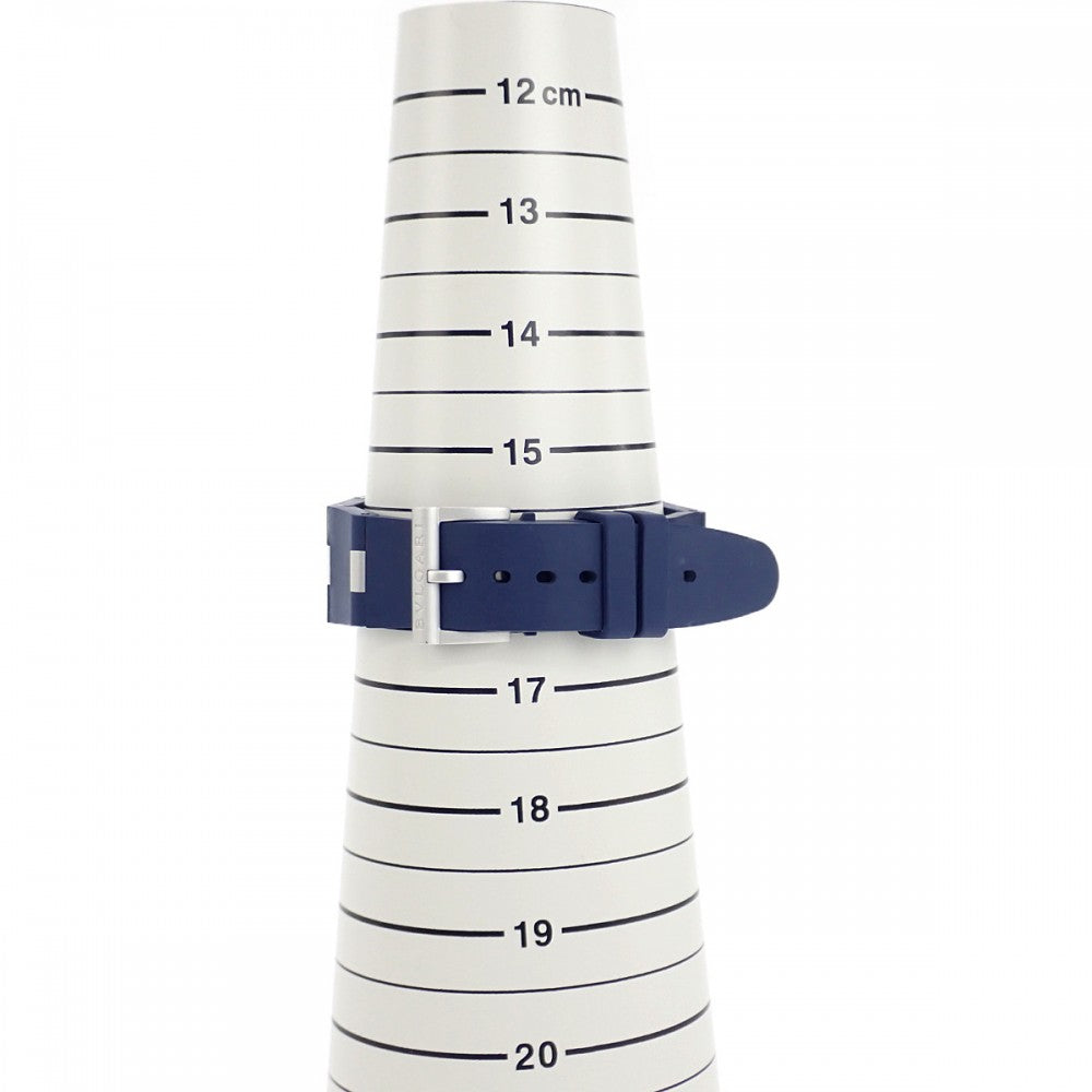 ブルガリ BVLGARI トリコロール 1000本限定 103514 腕時計 ラバー アルミニウム 自動巻き ホワイト文字盤 メンズ【中古】【Aランク】