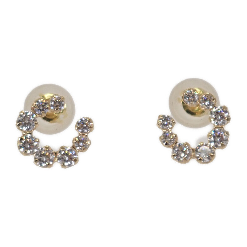 K18YG デザインジュエリー スワロフスキージルコニア ピアス K18イエローゴールド キュービック・ジルコニア レディース【中古】【Aランク】