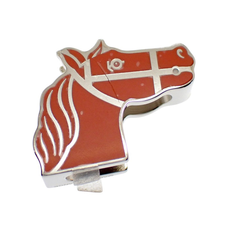 エルメス HERMES カドリージュ ツイリーリング スカーフクリップ 留め スカーフリング シルバー オレンジ レディース【中古】【Sランク】