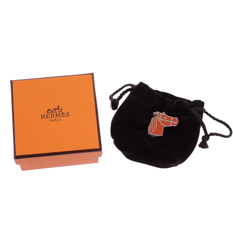 エルメス HERMES カドリージュ ツイリーリング スカーフクリップ 留め スカーフリング シルバー オレンジ レディース【中古】【Sランク】