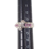 【中古】 デザインジュエリー リング Pt900プラチナ 14号 ダイヤモンド ピンクサファイア レディース【Aランク】