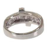 【中古】 デザインジュエリー リング Pt900プラチナ 14号 ダイヤモンド ピンクサファイア レディース【Aランク】