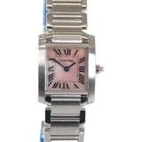 カルティエ CARTIER タンクフランセーズ SM W51028Q3 腕時計 ステンレススチール クオーツ ピンクシェル文字盤 レディース【中古】【Aランク】