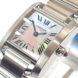 カルティエ CARTIER タンクフランセーズ SM W51028Q3 腕時計 ステンレススチール クオーツ ピンクシェル文字盤 レディース【中古】【Aランク】