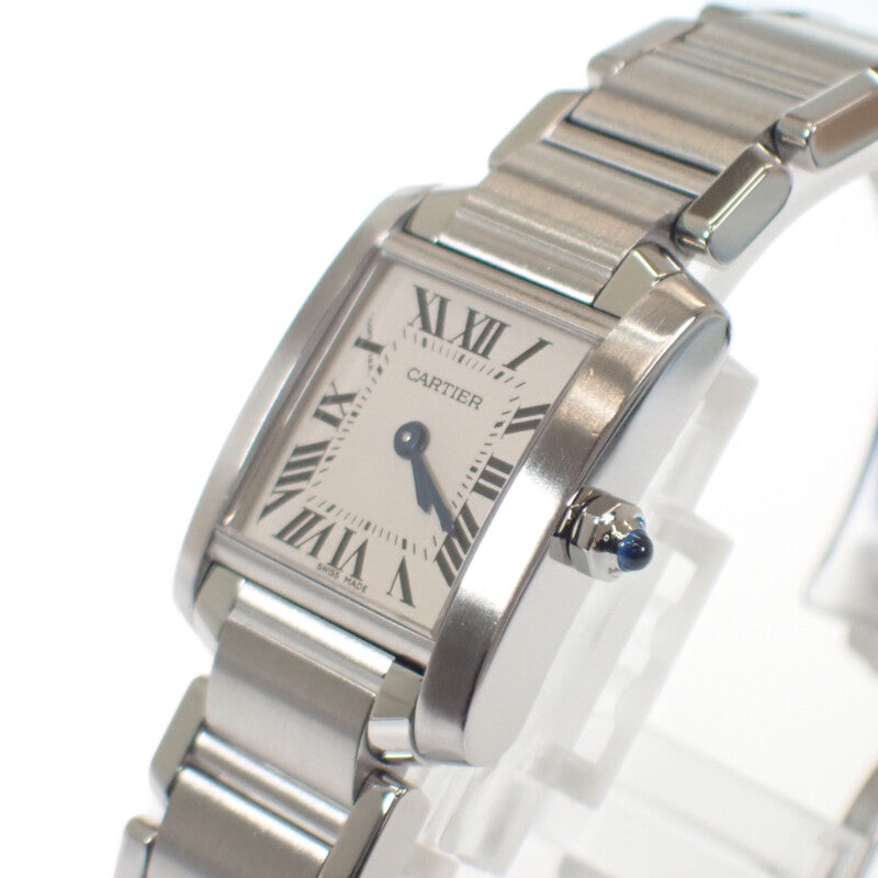カルティエ CARTIER タンクフランセーズ SM W51008Q3 腕時計 ステンレススチール クオーツ ホワイト文字盤 レディース【中古】【Aランク】