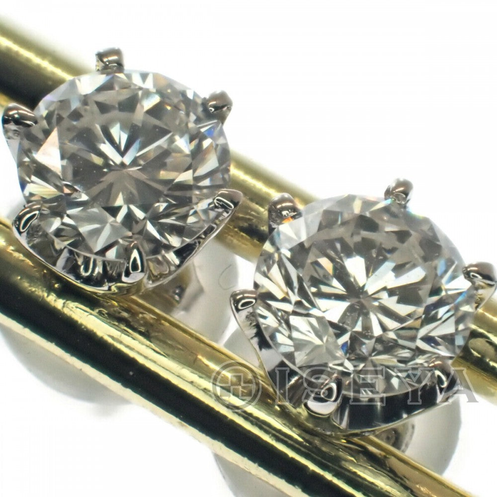 デザイン ジュエリー スタッド ピアス Pt900プラチナ ダイヤモンド レディース【中古】【Aランク】