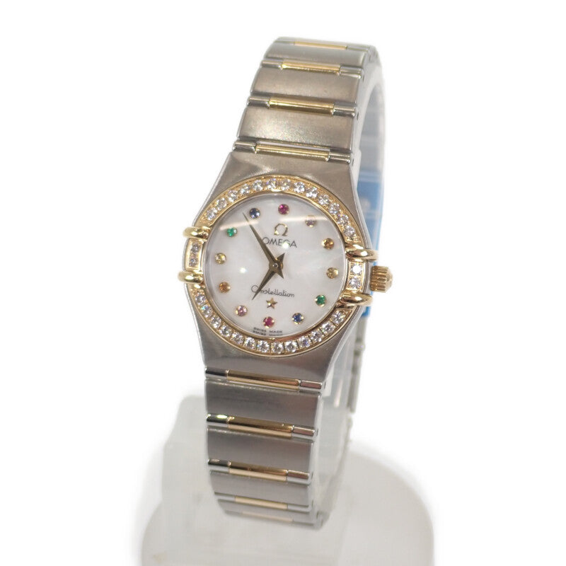 オメガ OMEGA コンステレーションミニ アイリス 1367.79 腕時計 ステンレススチール イエローゴールド クオーツ ホワイトシェル文字盤 レディース【中古】【ABランク】