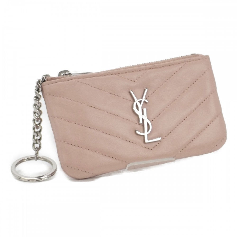 サンローラン SAINT LAURENT モノグラム ポーチ 438386 コインケース レザー ベージュ レディース【中古】【ABランク】