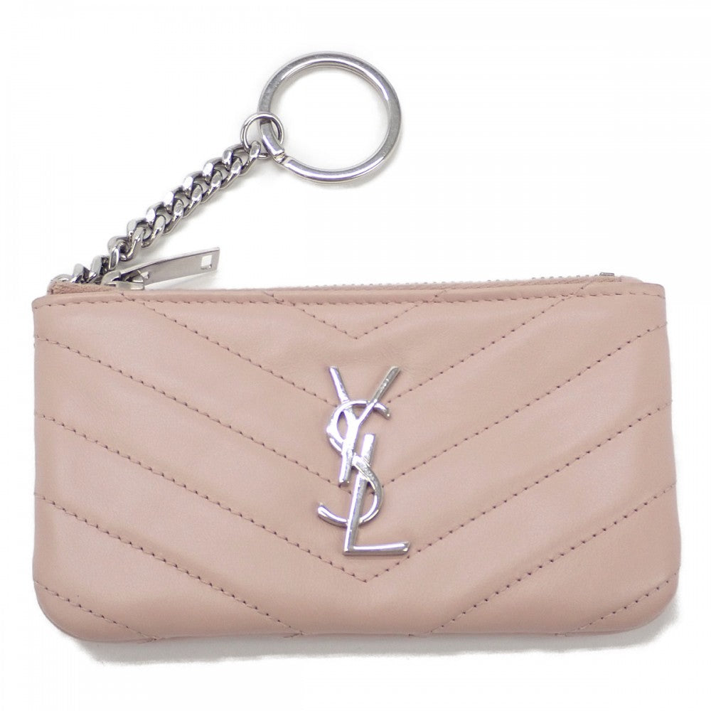 サンローラン SAINT LAURENT モノグラム ポーチ 438386 コインケース レザー ベージュ レディース【中古】【ABランク】