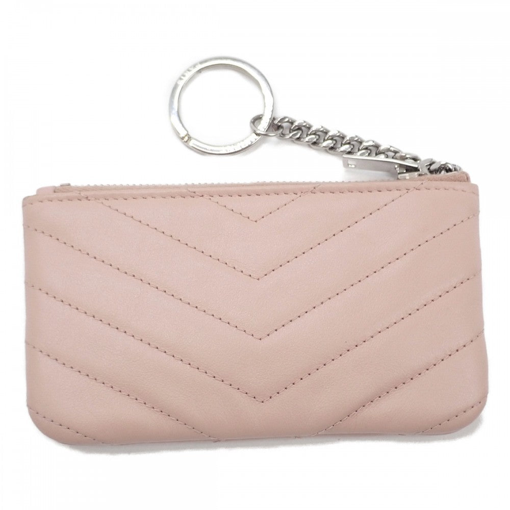 サンローラン SAINT LAURENT モノグラム ポーチ 438386 コインケース レザー ベージュ レディース【中古】【ABランク】