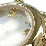 ミキモト MIKIMOTO パール ウォッチ 腕時計 GP レザー クオーツ ホワイトシェル文字盤【中古】【ABランク】