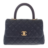 シャネル CHANEL ココハンドル XS A92990 ハンドバッグ キャビアスキン ブラック ゴールド金具 レディース【中古】【Aランク】