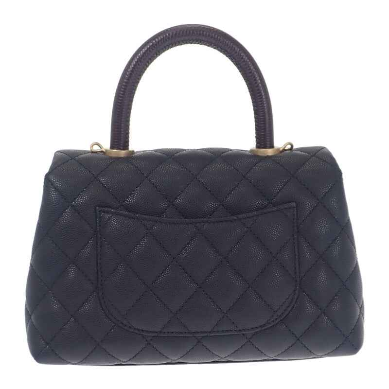 シャネル CHANEL ココハンドル XS A92990 ハンドバッグ キャビアスキン ブラック ゴールド金具 レディース【中古】【Aランク】