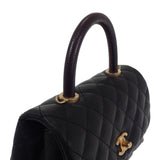 シャネル CHANEL ココハンドル XS A92990 ハンドバッグ キャビアスキン ブラック ゴールド金具 レディース【中古】【Aランク】