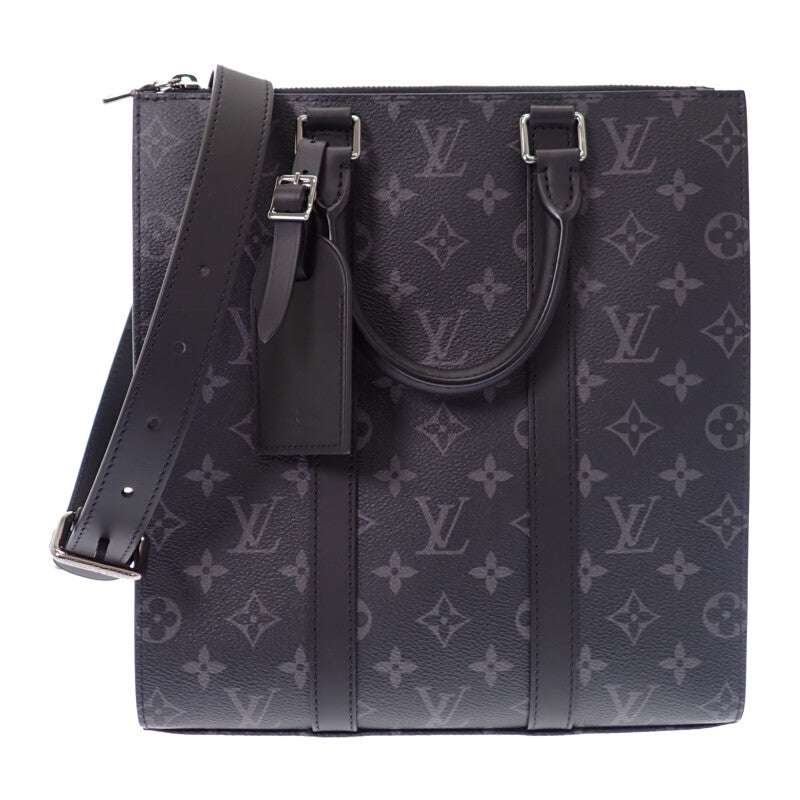 ルイヴィトン LOUIS VUITTON サックプラ クロス M46098 2WAYバッグ レザー モノグラム エクリプス ブラック シルバー金具 メンズ【中古】【Aランク】