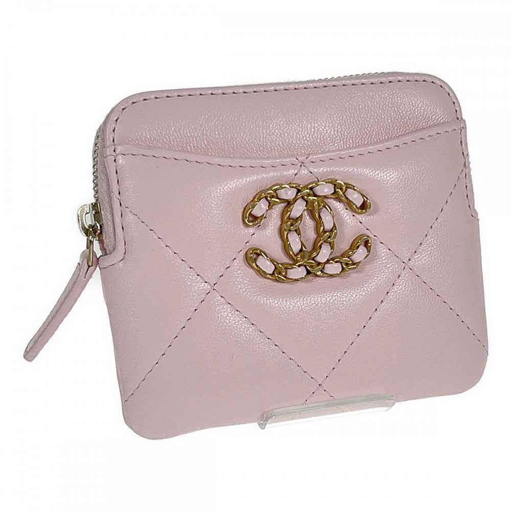 シャネル CHANEL シャネル19ジップコインパース AP2086 コインケース ラムスキン ピンク ゴールド金具 レディース【中古】【Aランク】