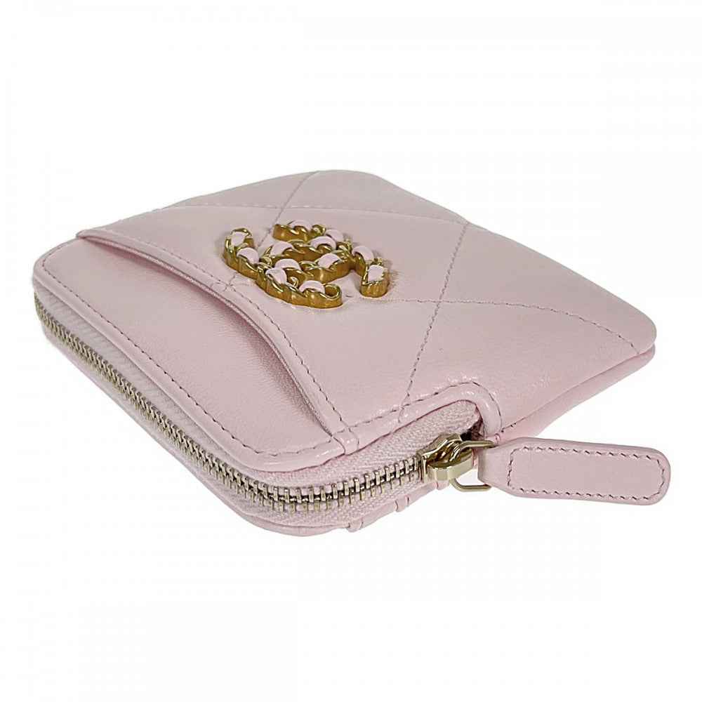 シャネル CHANEL シャネル19ジップコインパース AP2086 コインケース ラムスキン ピンク ゴールド金具 レディース【中古】【Aランク】