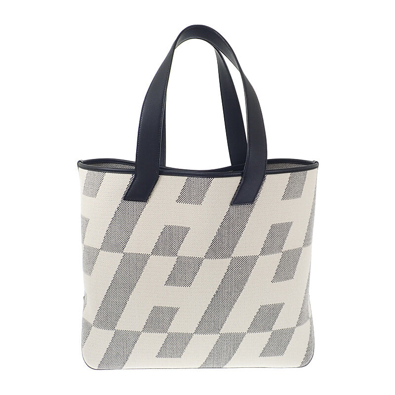 エルメス HERMES H アン ビエ GM トートバッグ トワルアッシュ レザー ブラック レディース【中古】【SAランク】