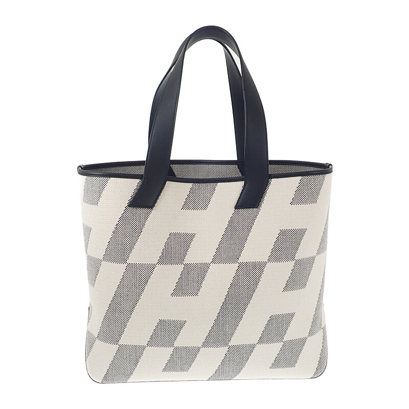 エルメス HERMES H アン ビエ GM トートバッグ トワルアッシュ レザー ブラック レディース【中古】【SAランク】