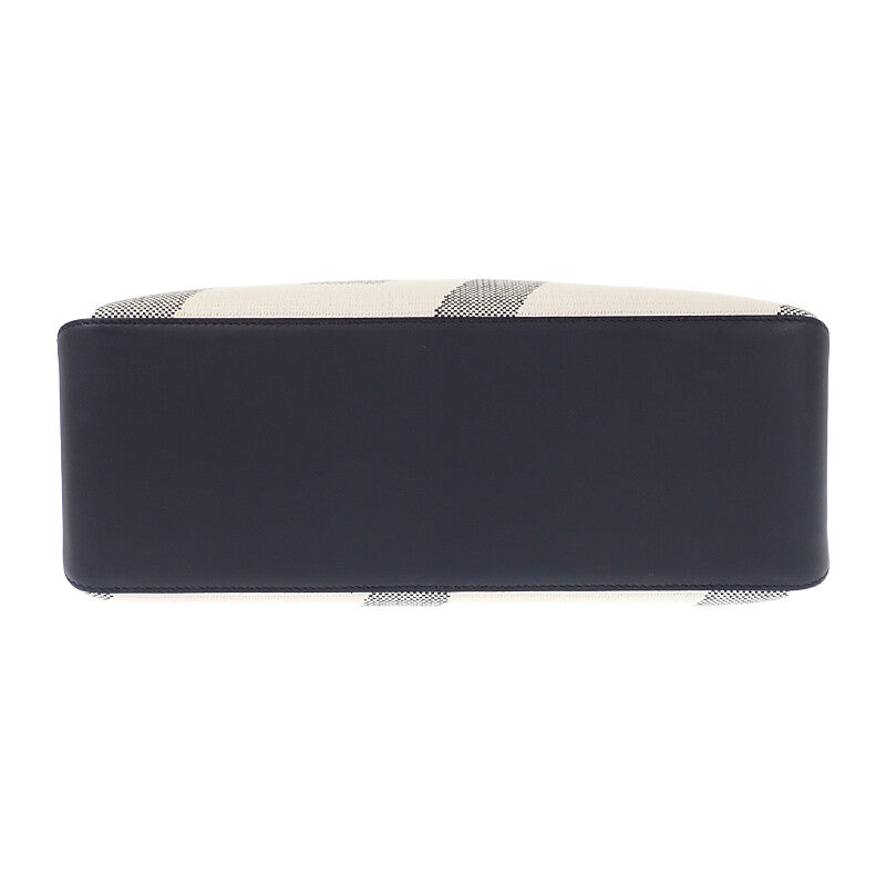 エルメス HERMES H アン ビエ GM トートバッグ トワルアッシュ レザー ブラック レディース【中古】【SAランク】