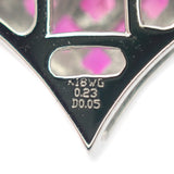 【中古】 K18WG デザインジュエリー ミステリーセッティング ネックレス K18ホワイトゴールド ルビー ダイヤモンド レディース【Aランク】