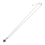 【中古】 K18WG デザインジュエリー ミステリーセッティング ネックレス K18ホワイトゴールド ルビー ダイヤモンド レディース【Aランク】