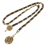 シャネル CHANEL ココマーク チェーン ベルト GP ゴールド ブラック サイズ87cm【中古】【Aランク】