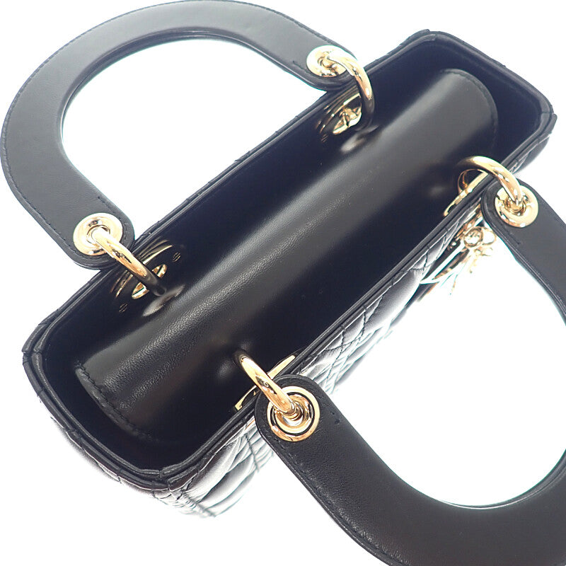 ディオール Dior レディディオール My ABC Dior M0538OCAL_M900 2WAYバッグ ハンドバッグ ショルダーバッグ ラムスキン ブラック ゴールド金具 レディース【中古】【ABランク】