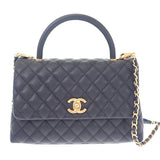 シャネル CHANEL ココハンドル29 トップハンドル ラージ A92991B0506894305 2WAYバッグ ハンドバッグ ショルダーバッグ キャビアスキン ブラック ゴールド金具 レディース【中古】【Aランク】