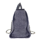 シャネル CHANEL ドーヴィルGM ラージ A66941 2WAYバッグ ショルダーバッグ ラフィア レザー ネイビー ゴールド金具 レディース【中古】【Aランク】