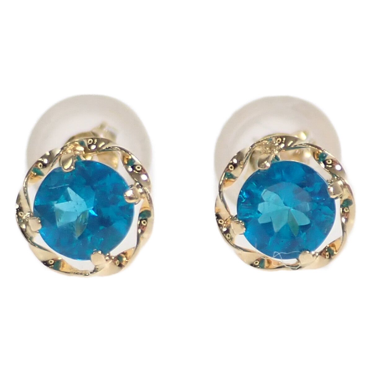 【中古】 デザイン ジュエリー ピアス K18イエローゴールド アパタイト レディース【Nランク】