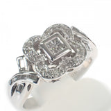 【中古】 デザイン ジュエリー フラワー モチーフ リング K18ホワイトゴールド ダイヤモンド ダイヤモンド レディース【Aランク】