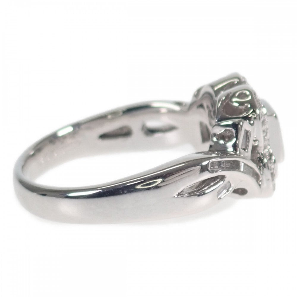 【中古】 デザイン ジュエリー フラワー モチーフ リング K18ホワイトゴールド ダイヤモンド ダイヤモンド レディース【Aランク】