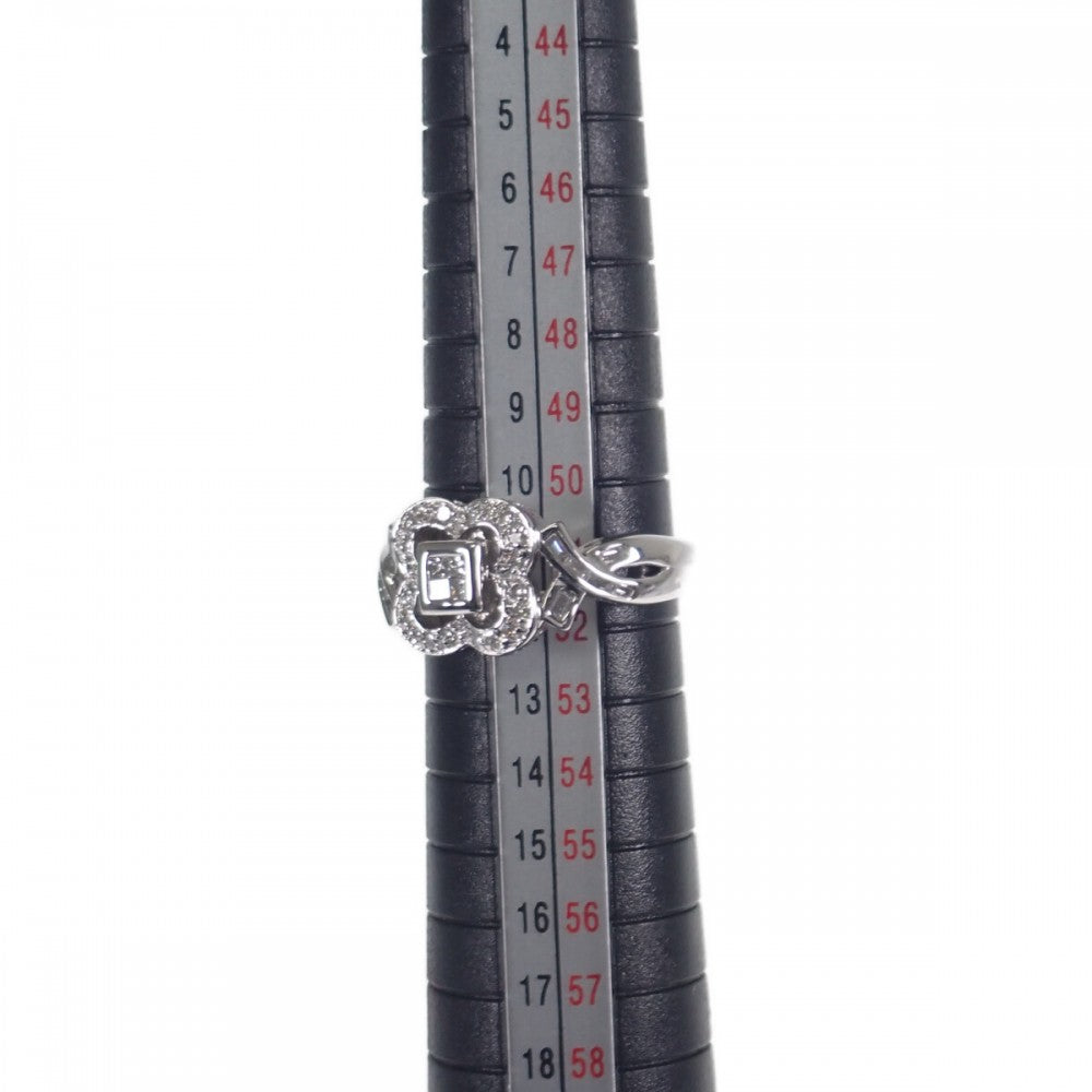 【中古】 デザイン ジュエリー フラワー モチーフ リング K18ホワイトゴールド ダイヤモンド ダイヤモンド レディース【Aランク】