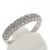 【中古】 デザインジュエリー ハーフ パヴェ リング Pt900プラチナ ダイヤモンド レディース【Aランク】