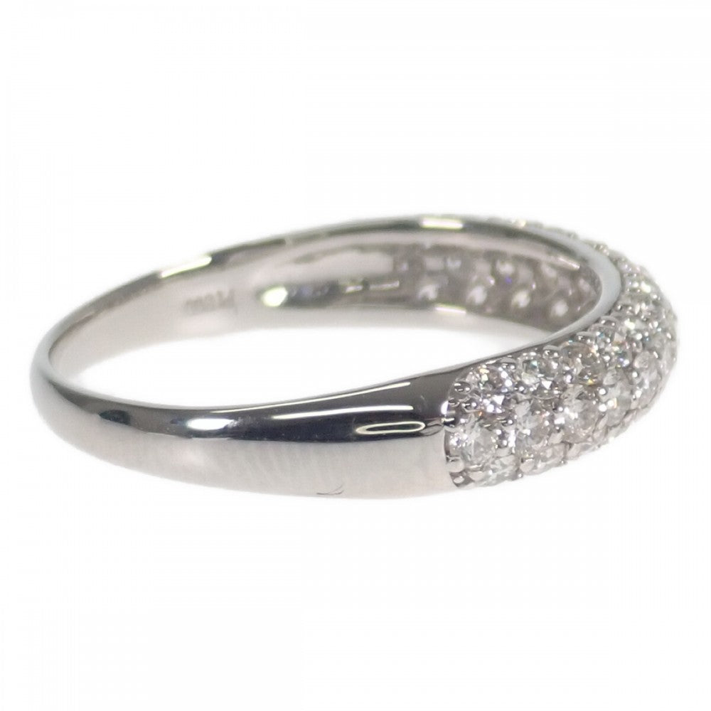 デザインジュエリー ハーフ パヴェ リング Pt900プラチナ ダイヤモンド レディース【中古】【Aランク】