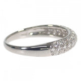 【中古】 デザインジュエリー ハーフ パヴェ リング Pt900プラチナ ダイヤモンド レディース【Aランク】