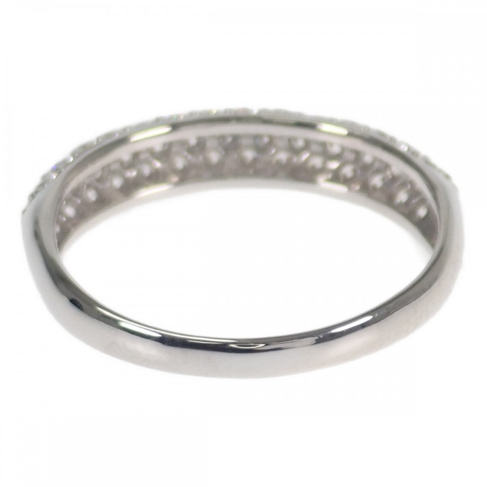 デザインジュエリー ハーフ パヴェ リング Pt900プラチナ ダイヤモンド レディース【中古】【Aランク】