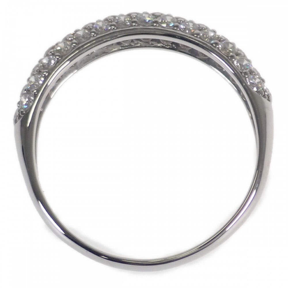 【中古】 デザインジュエリー ハーフ パヴェ リング Pt900プラチナ ダイヤモンド レディース【Aランク】