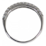 【中古】 デザインジュエリー ハーフ パヴェ リング Pt900プラチナ ダイヤモンド レディース【Aランク】