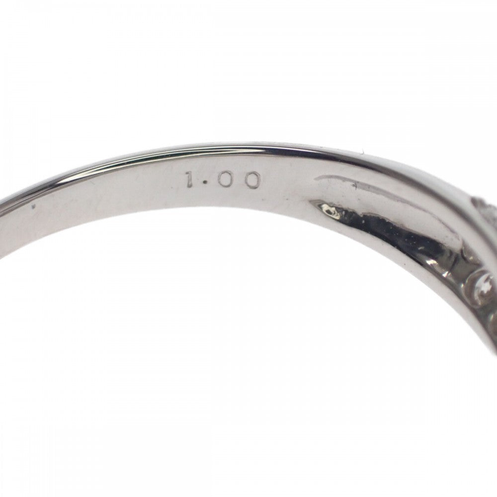 【中古】 デザインジュエリー ハーフ パヴェ リング Pt900プラチナ ダイヤモンド レディース【Aランク】